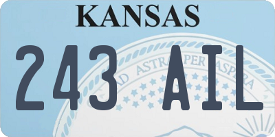KS license plate 243AIL