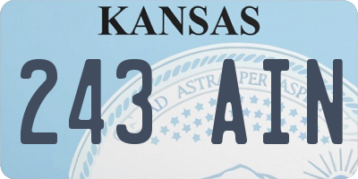 KS license plate 243AIN