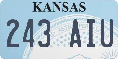 KS license plate 243AIU