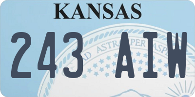 KS license plate 243AIW