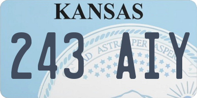 KS license plate 243AIY