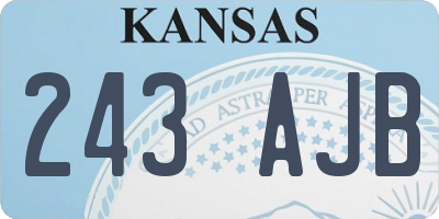 KS license plate 243AJB