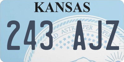 KS license plate 243AJZ