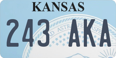 KS license plate 243AKA