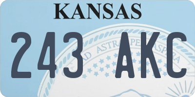 KS license plate 243AKC
