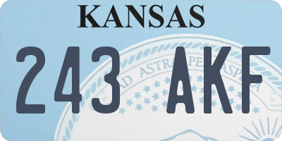 KS license plate 243AKF
