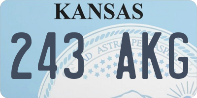 KS license plate 243AKG
