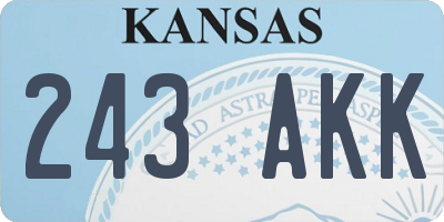 KS license plate 243AKK
