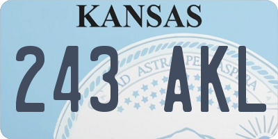 KS license plate 243AKL
