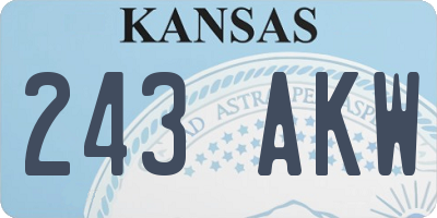 KS license plate 243AKW