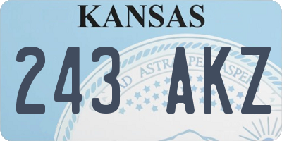 KS license plate 243AKZ