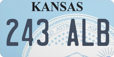 KS license plate 243ALB
