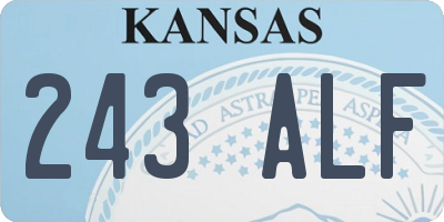 KS license plate 243ALF