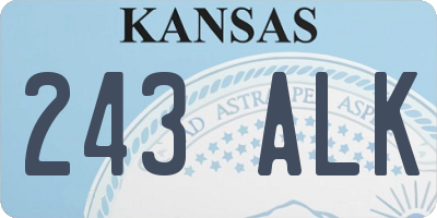 KS license plate 243ALK