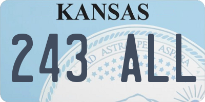 KS license plate 243ALL