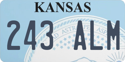 KS license plate 243ALM