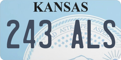 KS license plate 243ALS