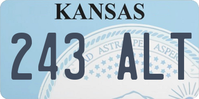 KS license plate 243ALT