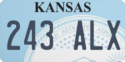 KS license plate 243ALX