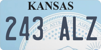 KS license plate 243ALZ