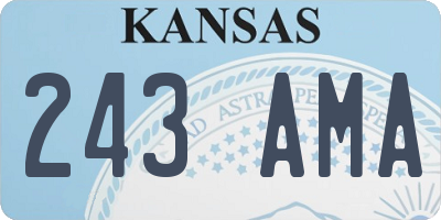 KS license plate 243AMA