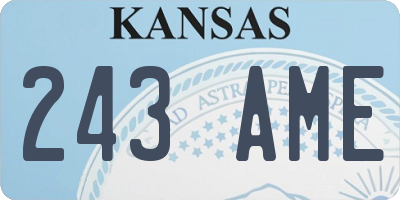 KS license plate 243AME