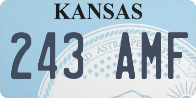 KS license plate 243AMF
