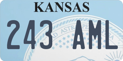 KS license plate 243AML