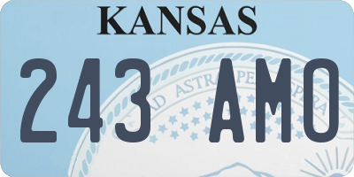 KS license plate 243AMO