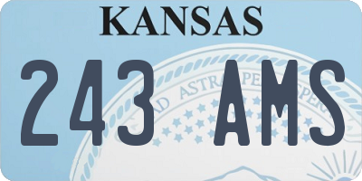 KS license plate 243AMS