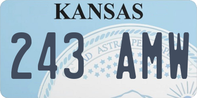 KS license plate 243AMW