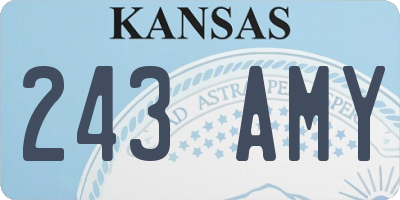 KS license plate 243AMY
