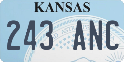 KS license plate 243ANC