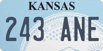 KS license plate 243ANE