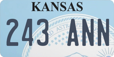 KS license plate 243ANN