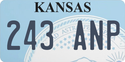 KS license plate 243ANP