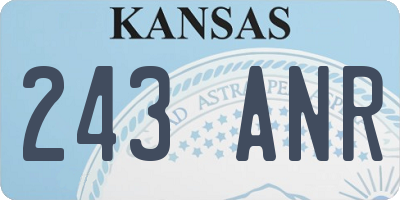 KS license plate 243ANR