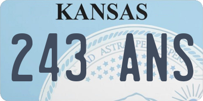 KS license plate 243ANS