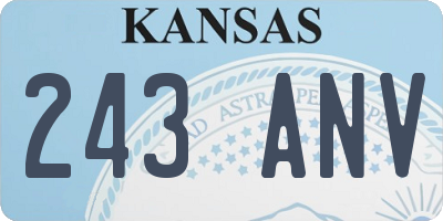 KS license plate 243ANV