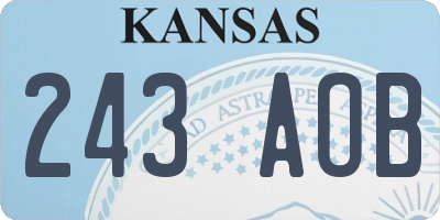 KS license plate 243AOB
