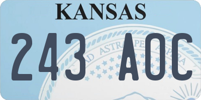 KS license plate 243AOC