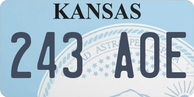 KS license plate 243AOE