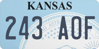 KS license plate 243AOF