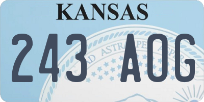 KS license plate 243AOG