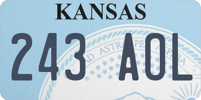 KS license plate 243AOL