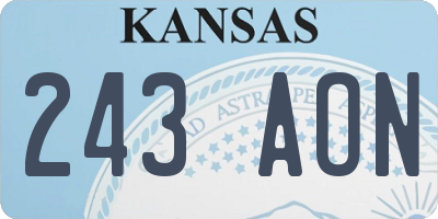 KS license plate 243AON
