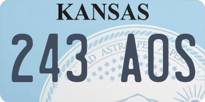 KS license plate 243AOS
