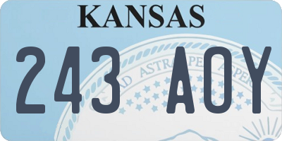 KS license plate 243AOY