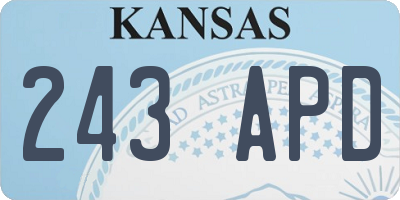 KS license plate 243APD