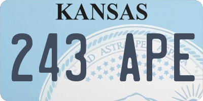 KS license plate 243APE